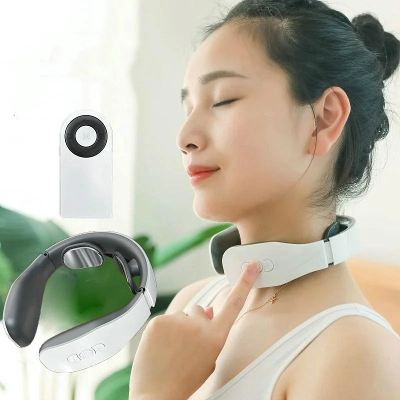 Remote Heating Neck Massager With Electromagnetic Pulse