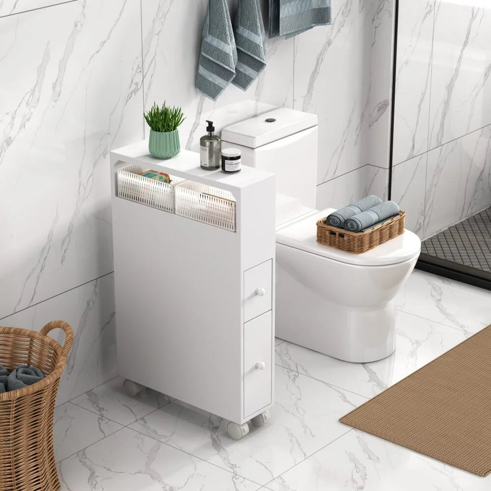 Removable Bathroom Side Cabinet Toilet Caddy with Storage