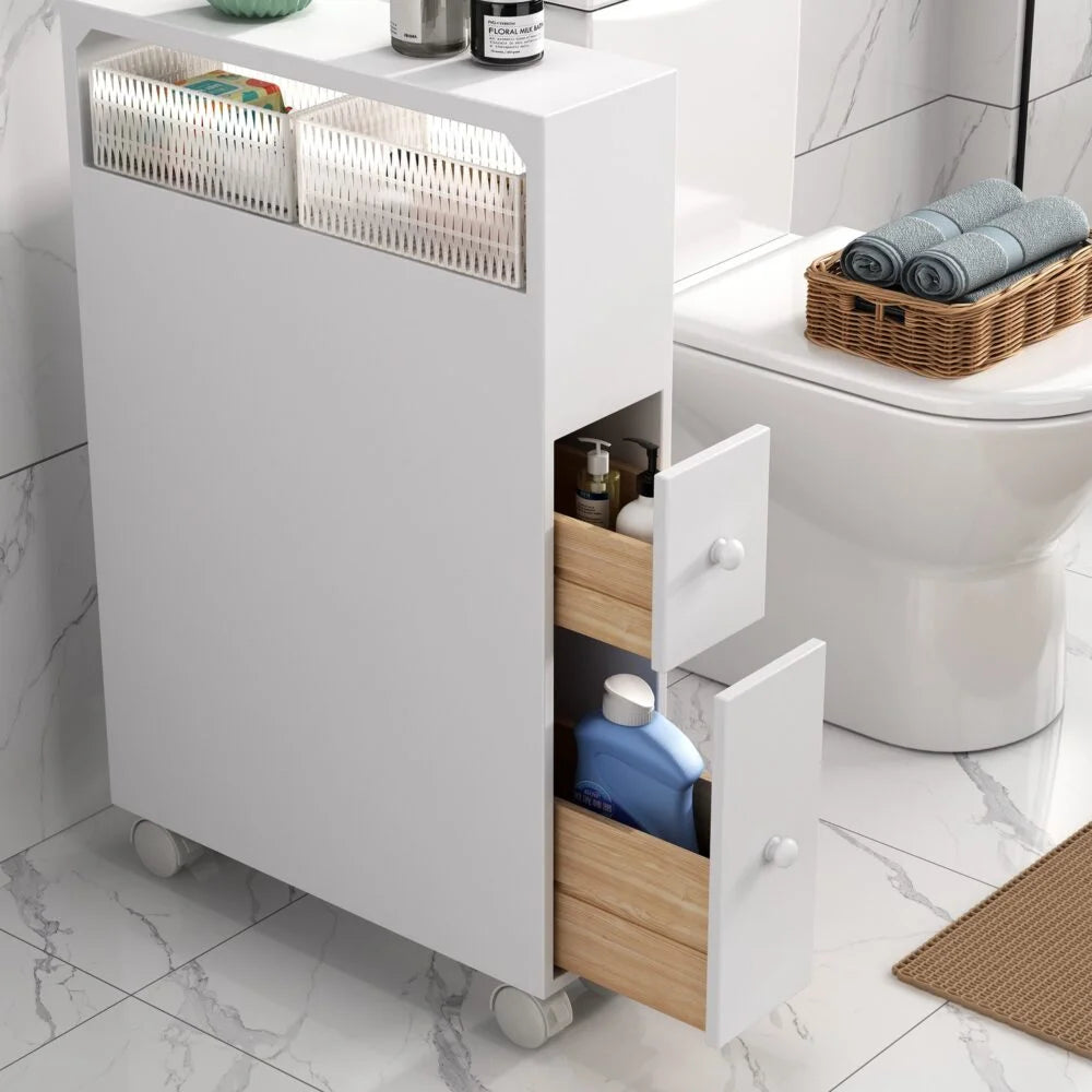 Removable Bathroom Side Cabinet Toilet Caddy with Storage