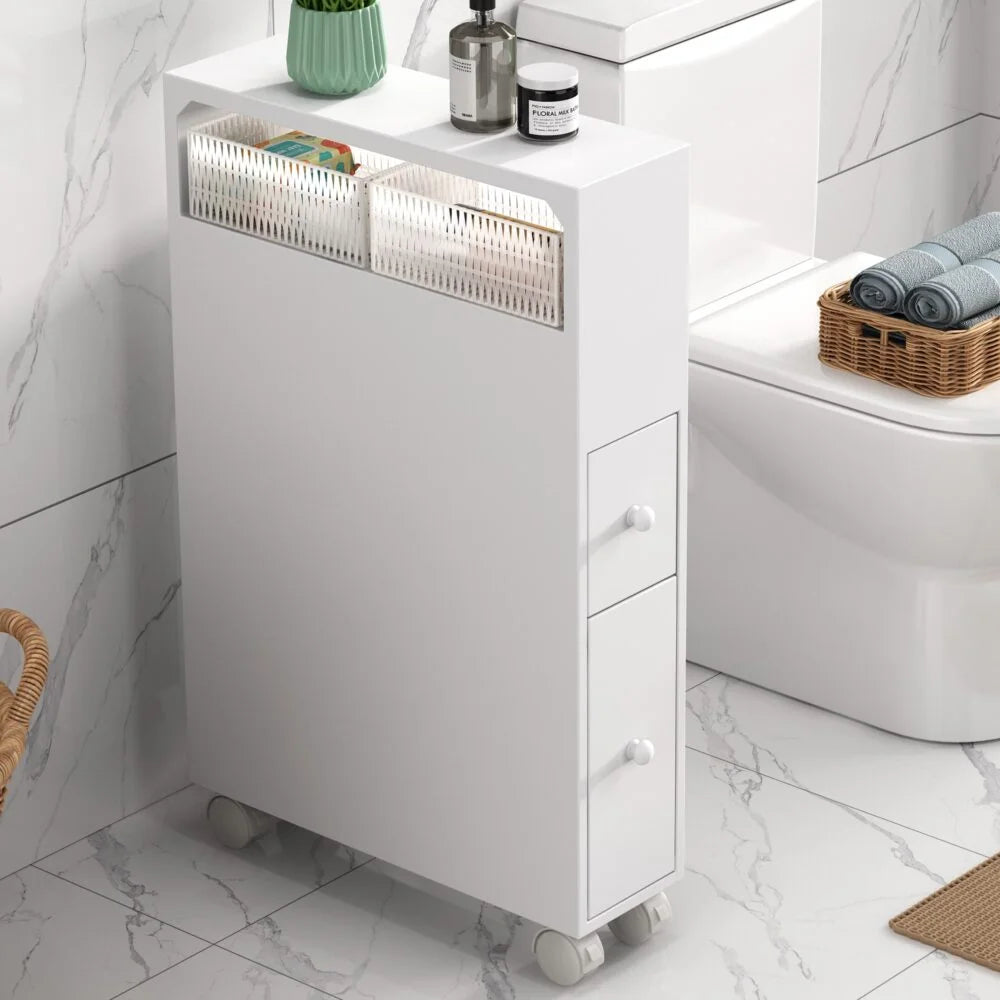 Removable Bathroom Side Cabinet Toilet Caddy with Storage