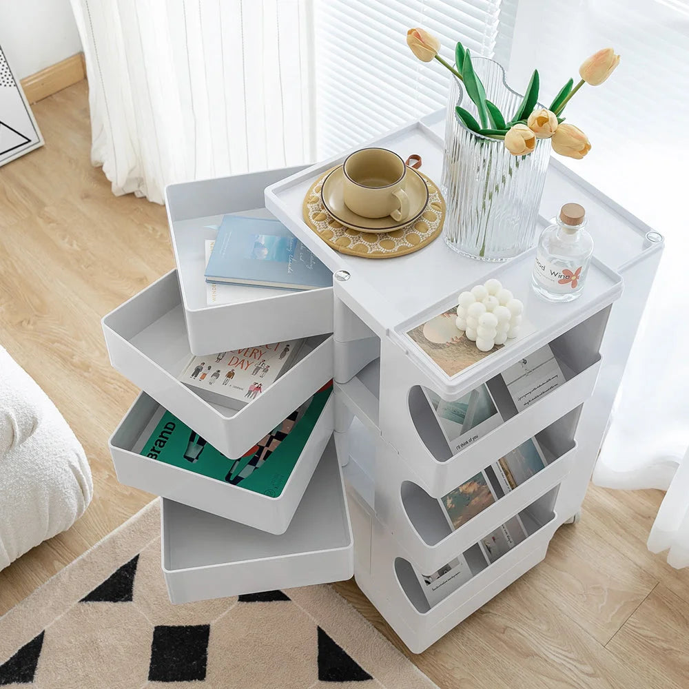 Replica Boby Trolley Storage Drawer Cart Shelf Mobile 5-Tier - White shown with visible product details