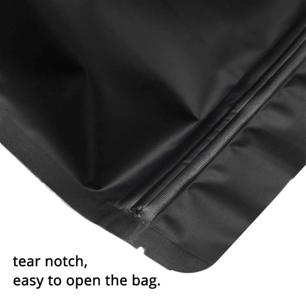 Resealable Mylar Stand Up Bags 100x 28.5x19cm Black Food
