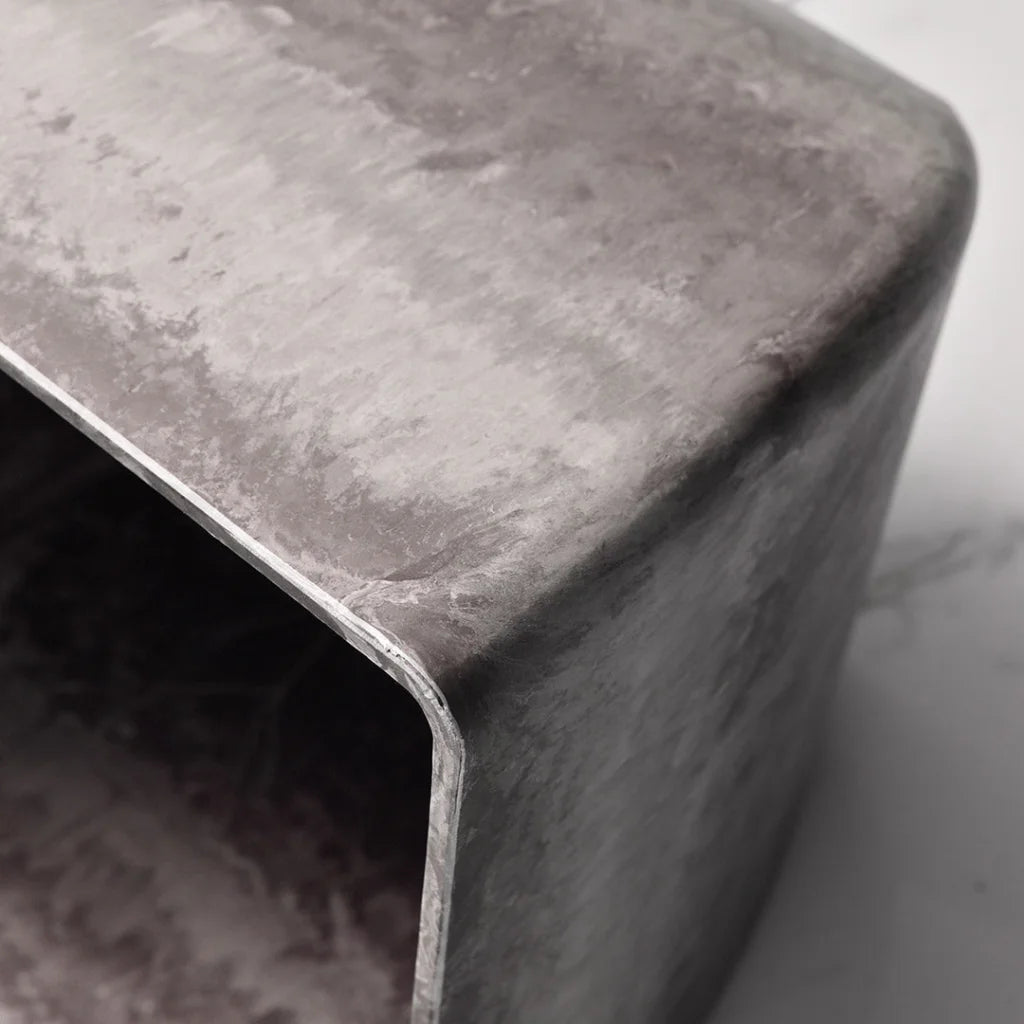 Resin Plant Flower Pot 27cm Rock Grey Square in Cement Pattern Planter Cachepot for Indoor Home Office