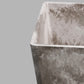 Resin Plant Flower Pot 27cm Sand Grey Square in Cement Pattern Planter Cachepot for Indoor Home Office