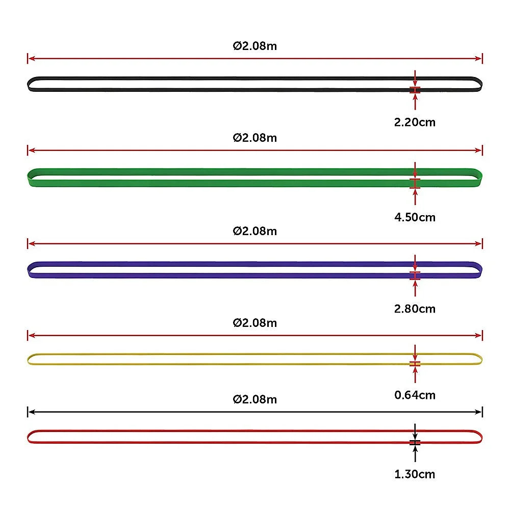 Resistance Band Loop Set of 5 Heavy Duty for Gym Yoga
