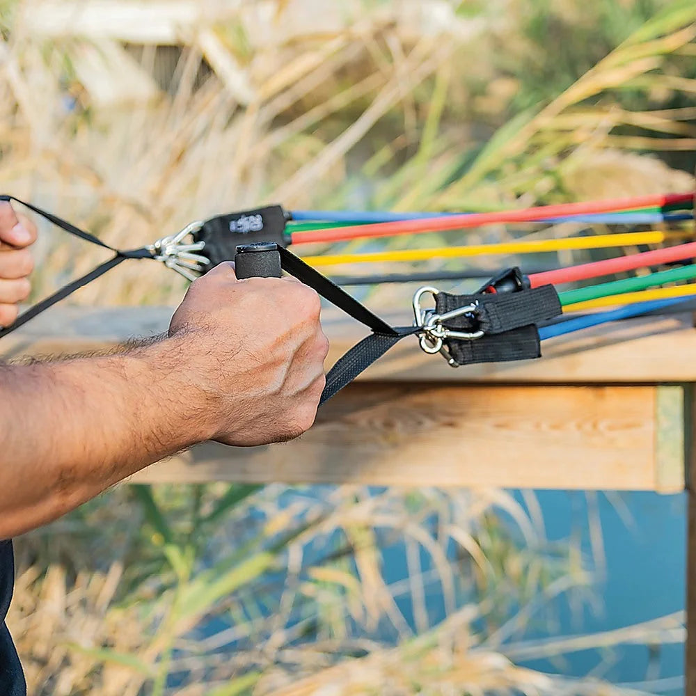 Resistance Exercise Fitness Bands Tubes Kit Yoga Set 19PC