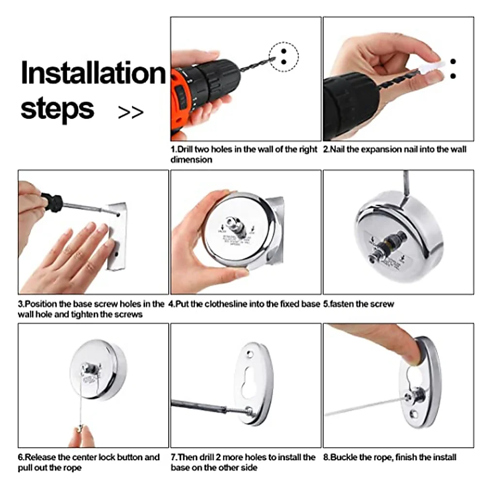 Retractable Clothes Line Stainless Steel Single Dryer