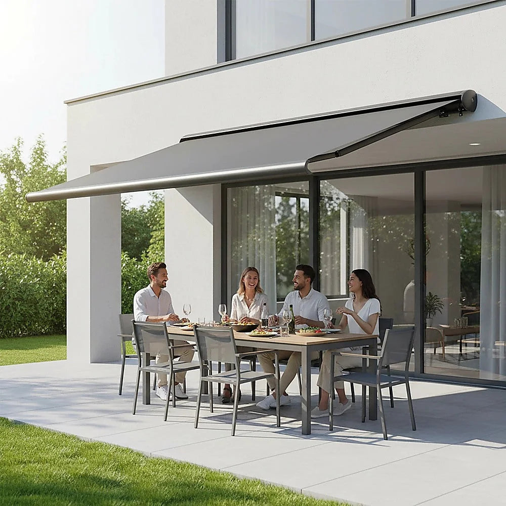 Retractable Folding Arm Awning 5.5m x 3.0m Heavy Duty Full
