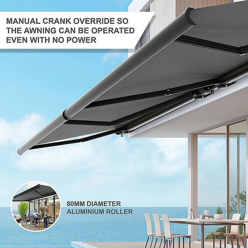 Retractable Folding Arm Awning 5.5m x 3.0m Heavy Duty Full