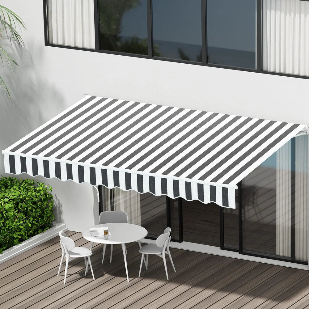 Retractable Folding Arm Awning Manual Sunshade 3M x 2.5M