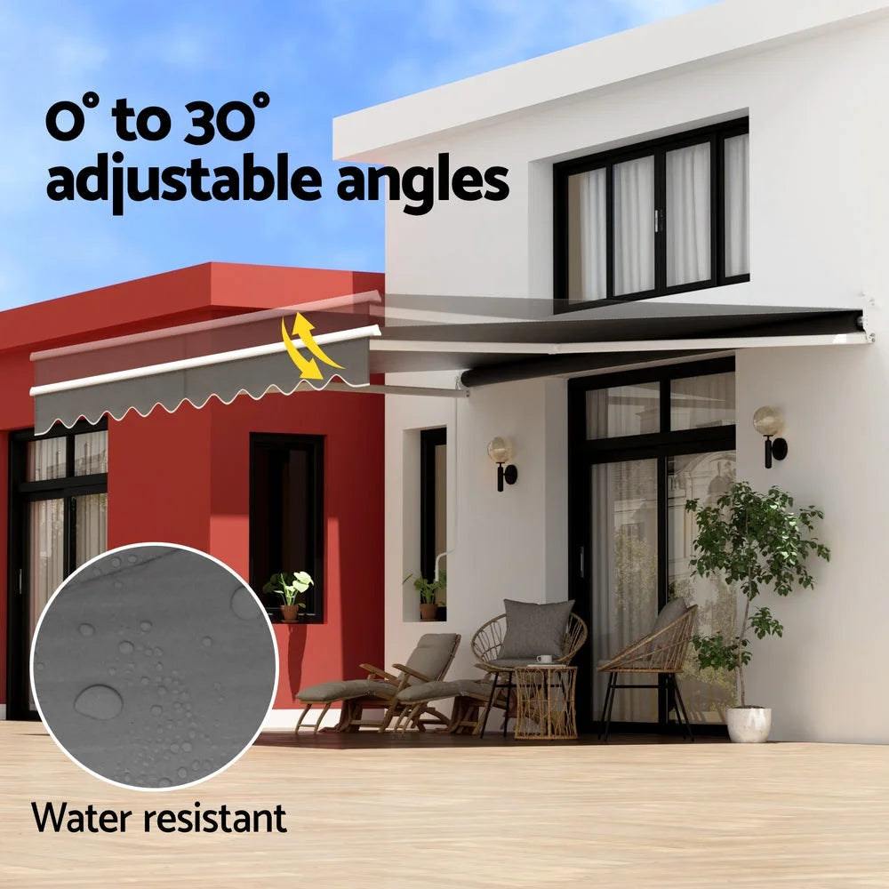 Retractable Folding Arm Awning Manual Sunshade 4 5M x