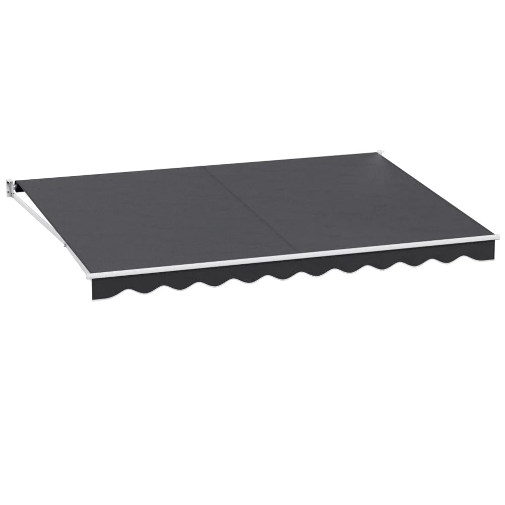 Grey 5m retractable awning with motorised awning cover and roller tube