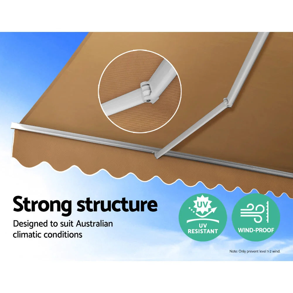 Retractable Folding Arm Awning Manual Sunshade 4M x 2.5M