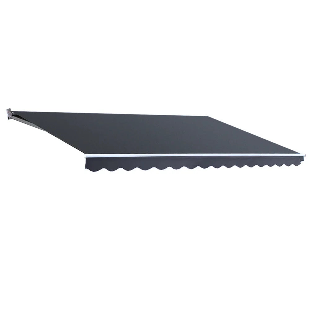 Grey 5m 3m retractable folding arm with lower support frame and fitted legs