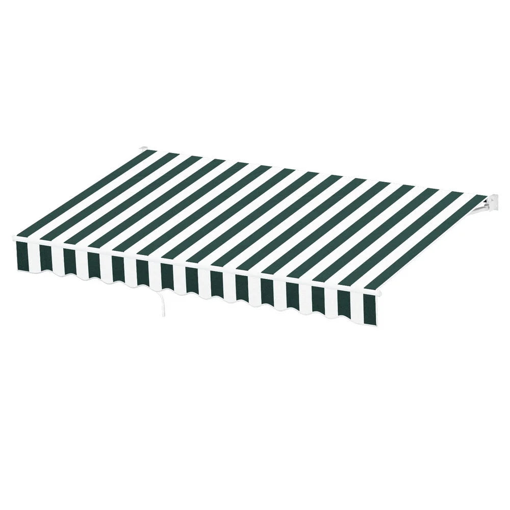Green 3m retractable awning with motorised awning cover and roller tube