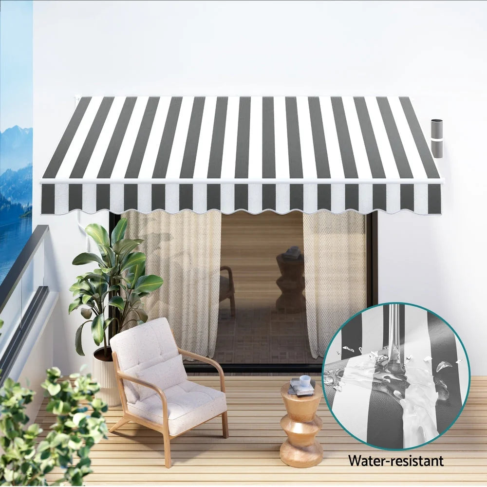 Retractable Folding Arm Awning Motorised Sunshade 4M x 3M