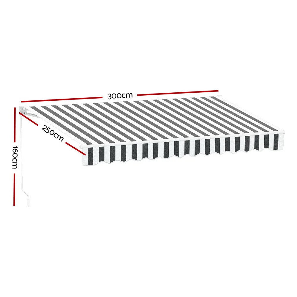 Retractable Folding Arm Awning Motorised Sunshade 4M x 3M