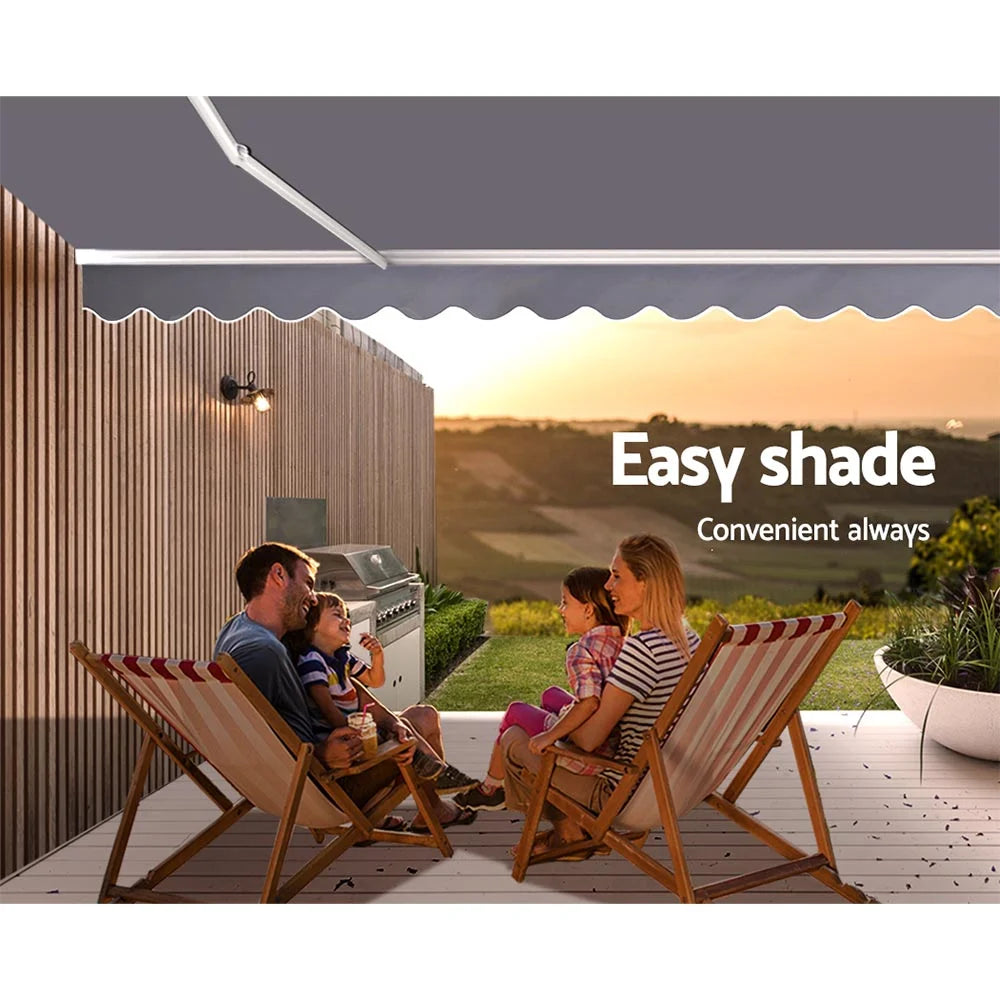 Retractable Folding Arm Awning Motorized Sunshade 2.5Mx2M