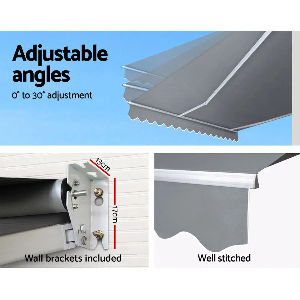 Retractable Folding Arm Awning Motorized Sunshade 3M x 2.5M