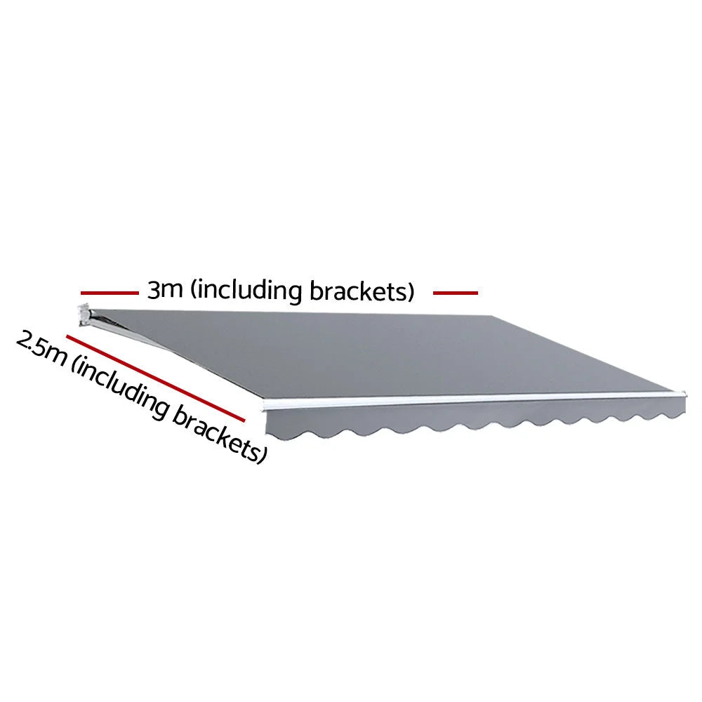 Retractable Folding Arm Awning Motorized Sunshade 3M x 2.5M