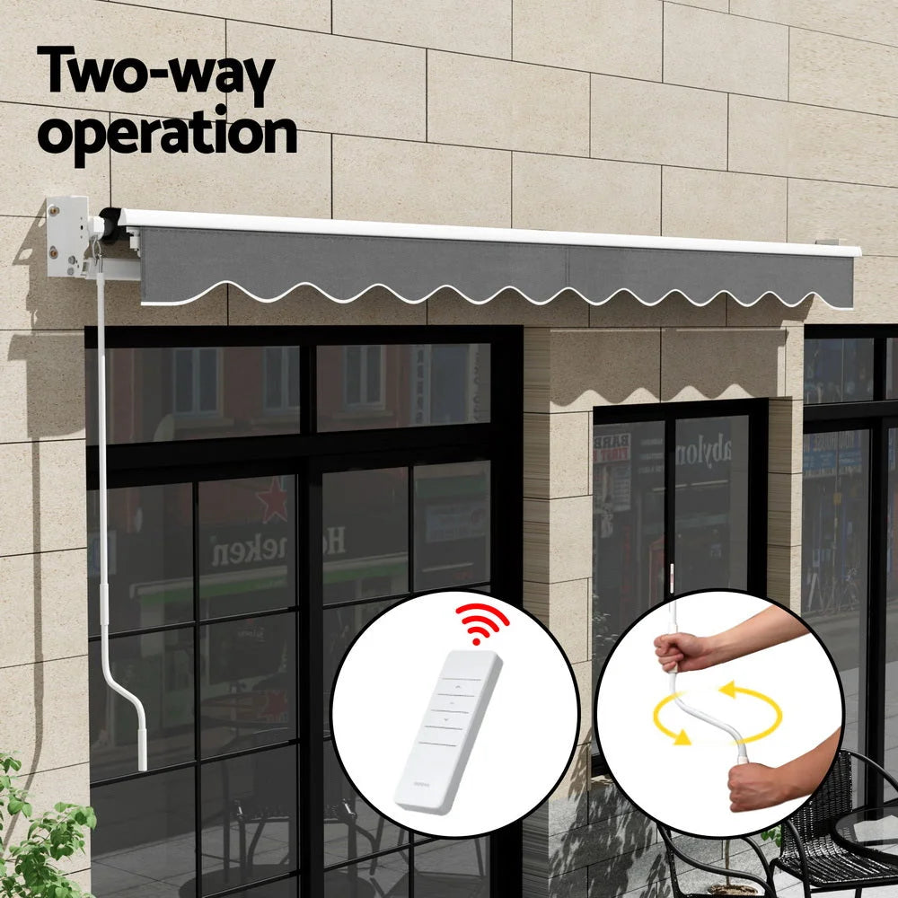 Retractable Folding Arm Awning Motorized Sunshade 4.5M x