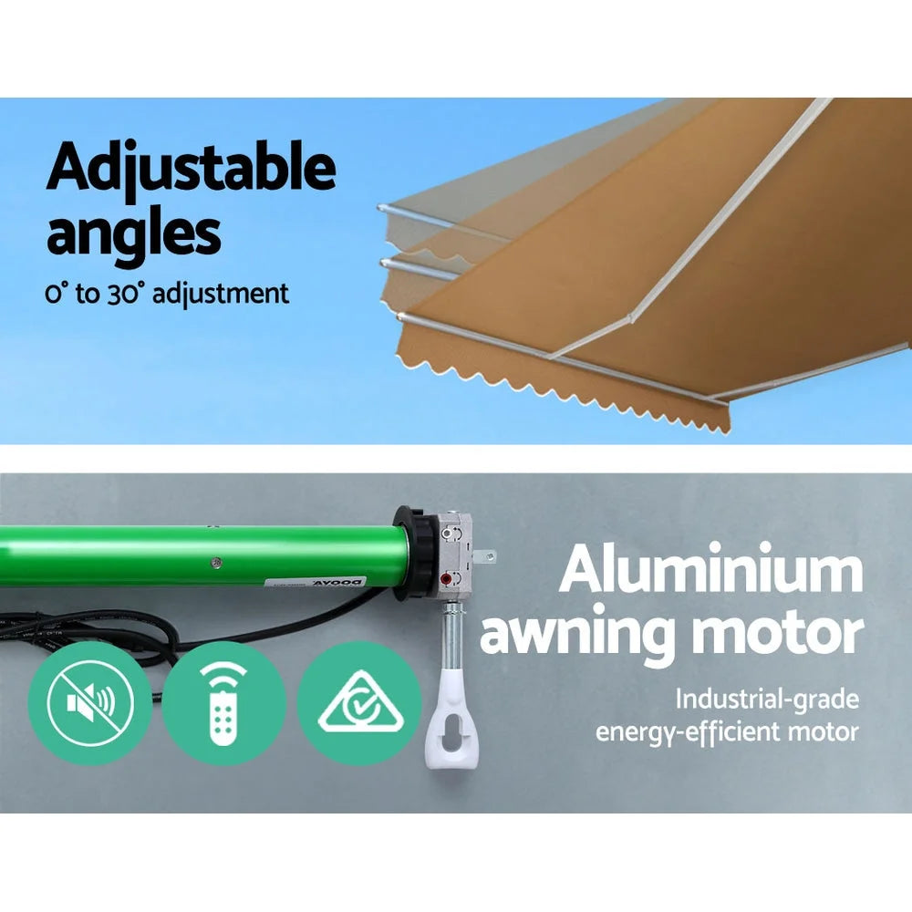 Retractable Folding Arm Awning Motorized Sunshade 4M x 2.5M