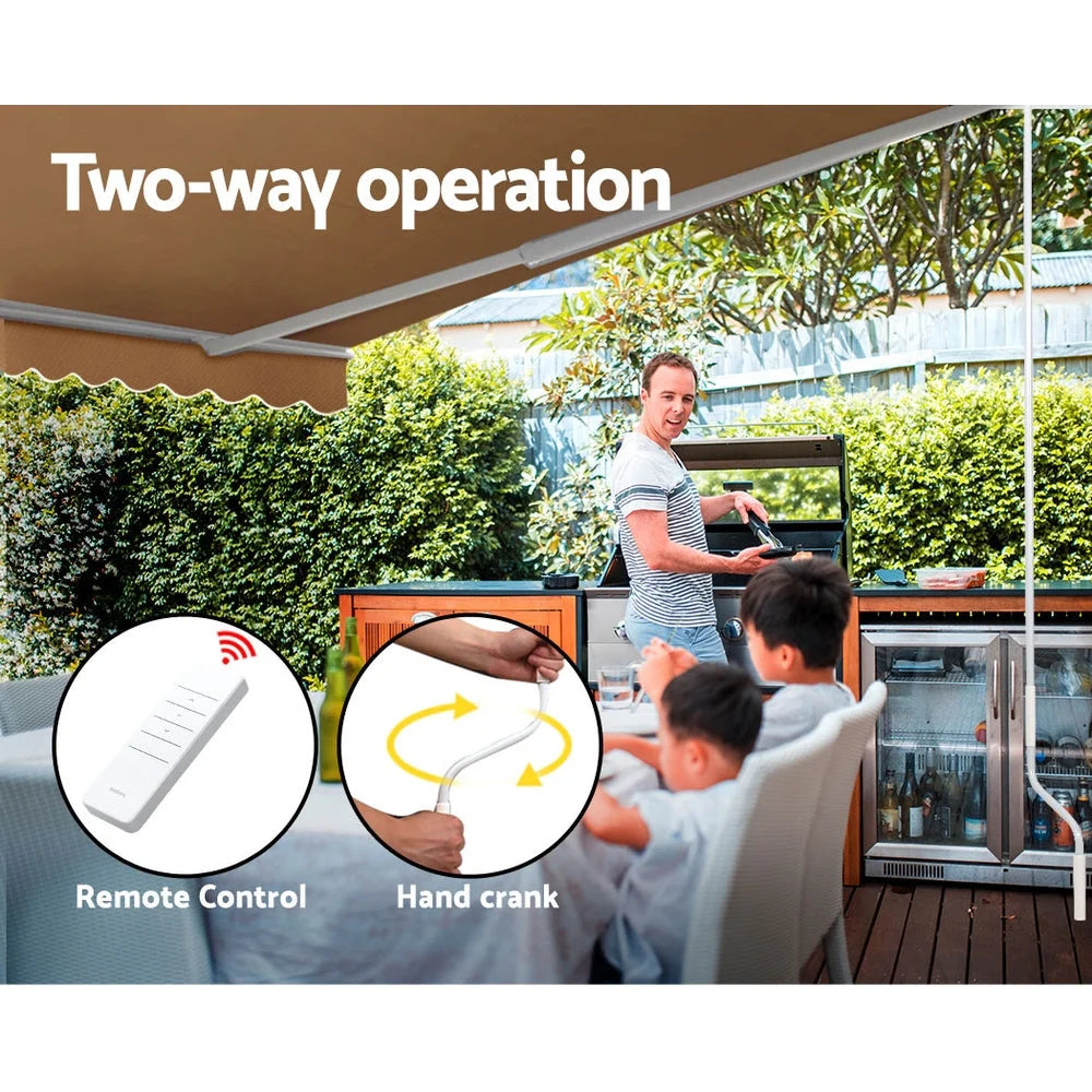 Retractable Folding Arm Awning Motorized Sunshade 4M x 2.5M