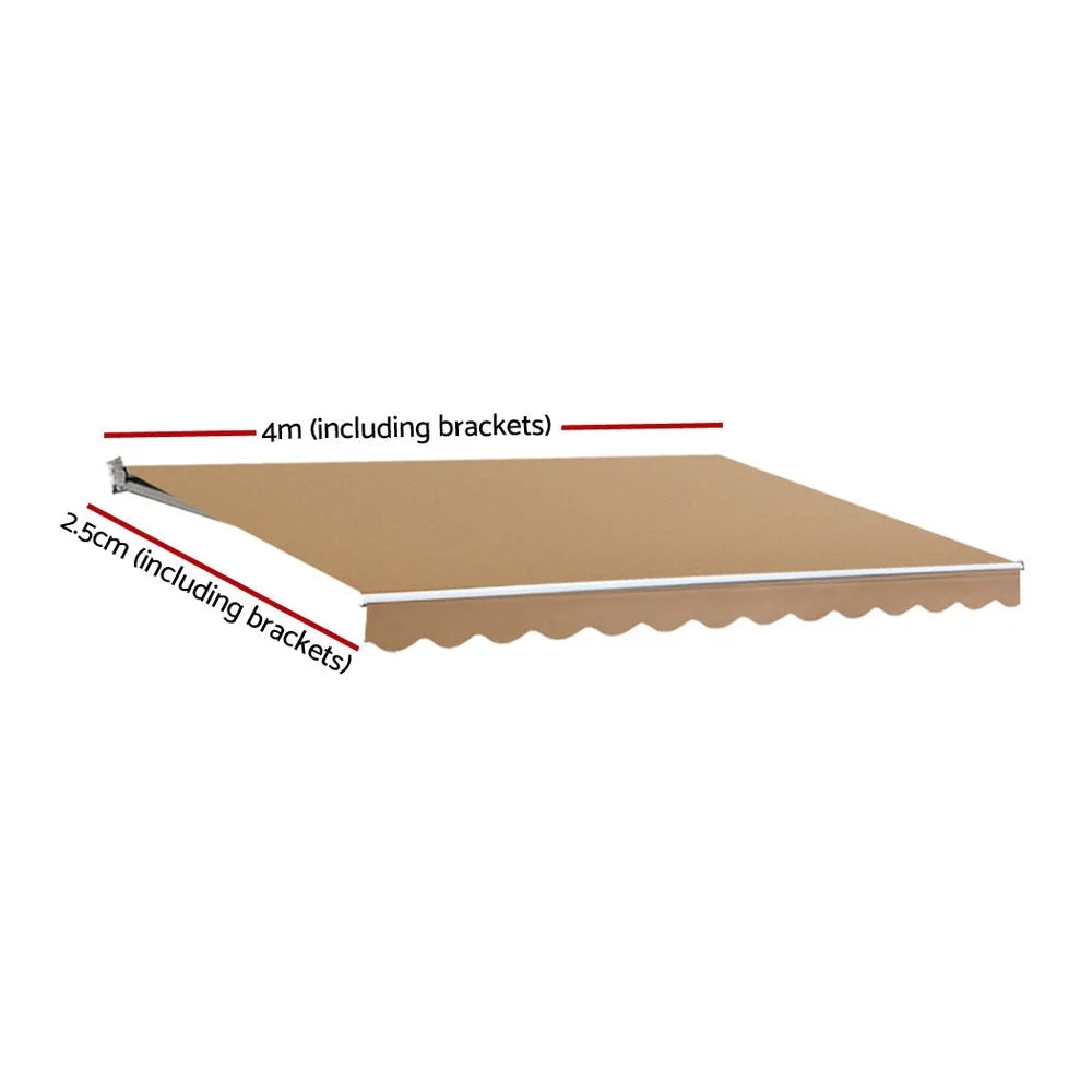 Retractable Folding Arm Awning Motorized Sunshade 4M x 2.5M