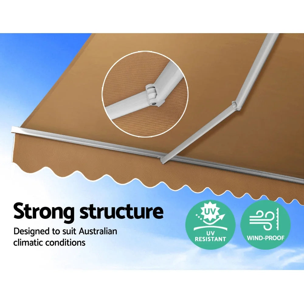 Retractable Folding Arm Awning Motorized Sunshade 4M x 2.5M