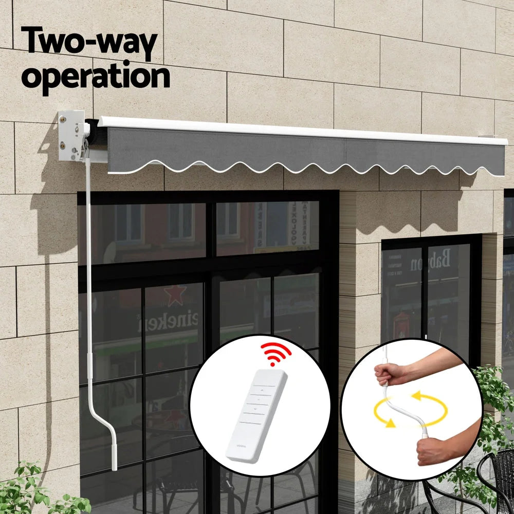 Retractable Folding Arm Awning Motorized Sunshade 4M x 2.5M