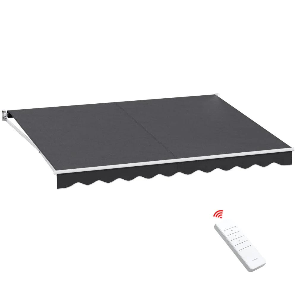 Retractable awning with retractable canopy arms and front valance