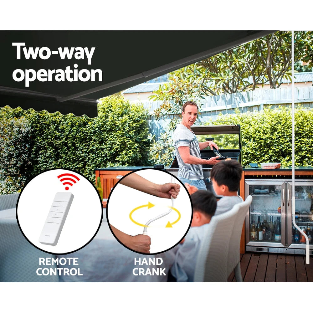 Retractable folding arm with awning motorized sunshade motorised outdoor