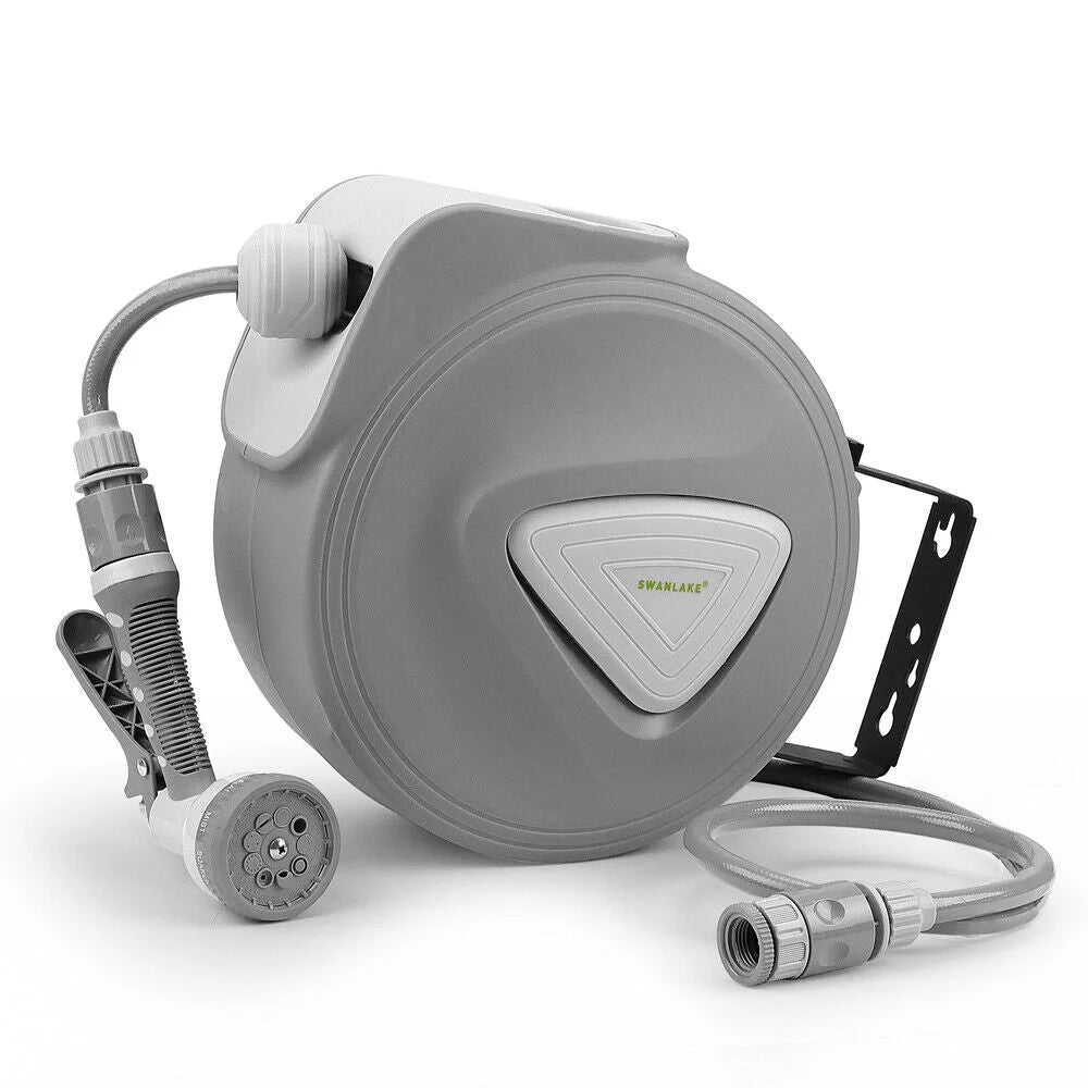 Retractable Garden Air Hose Reel 10M with Auto Rewind Wall