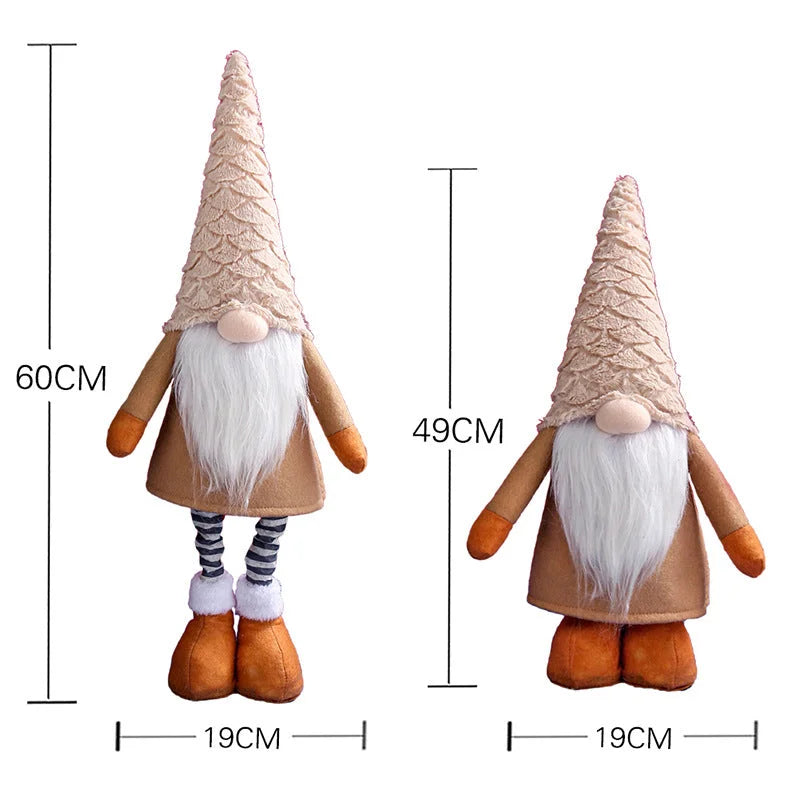 Retractable Leg Christmas Gnome Plush - Adjustable Standing