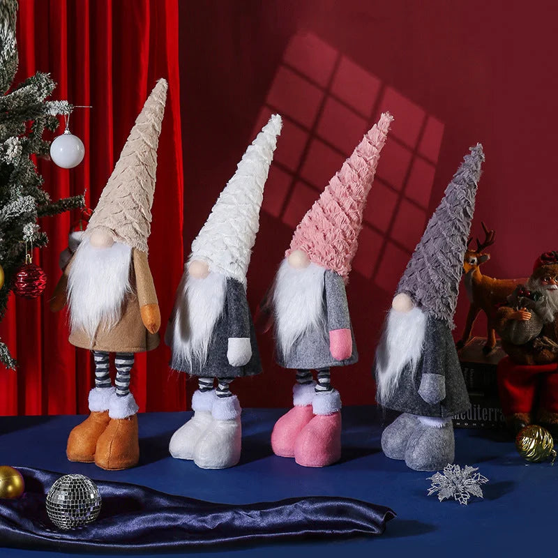 Retractable Leg Christmas Gnome Plush - Adjustable Standing