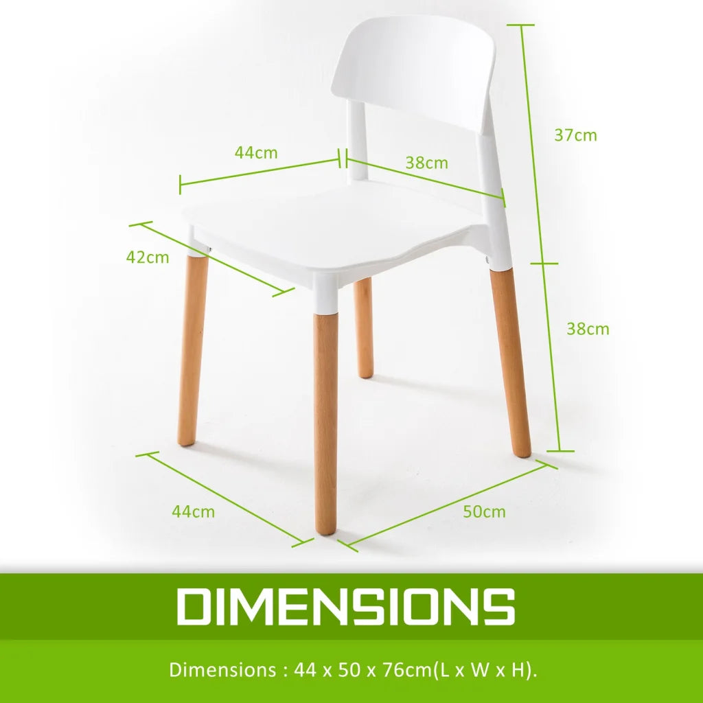 Retro Belloch Stackable Dining Cafe Chair Set of 4 - White