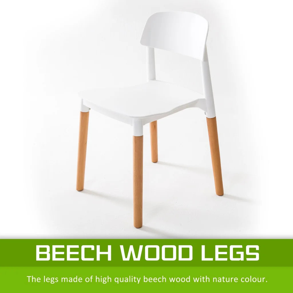 Retro Belloch Stackable Dining Cafe Chair Set of 4 - White