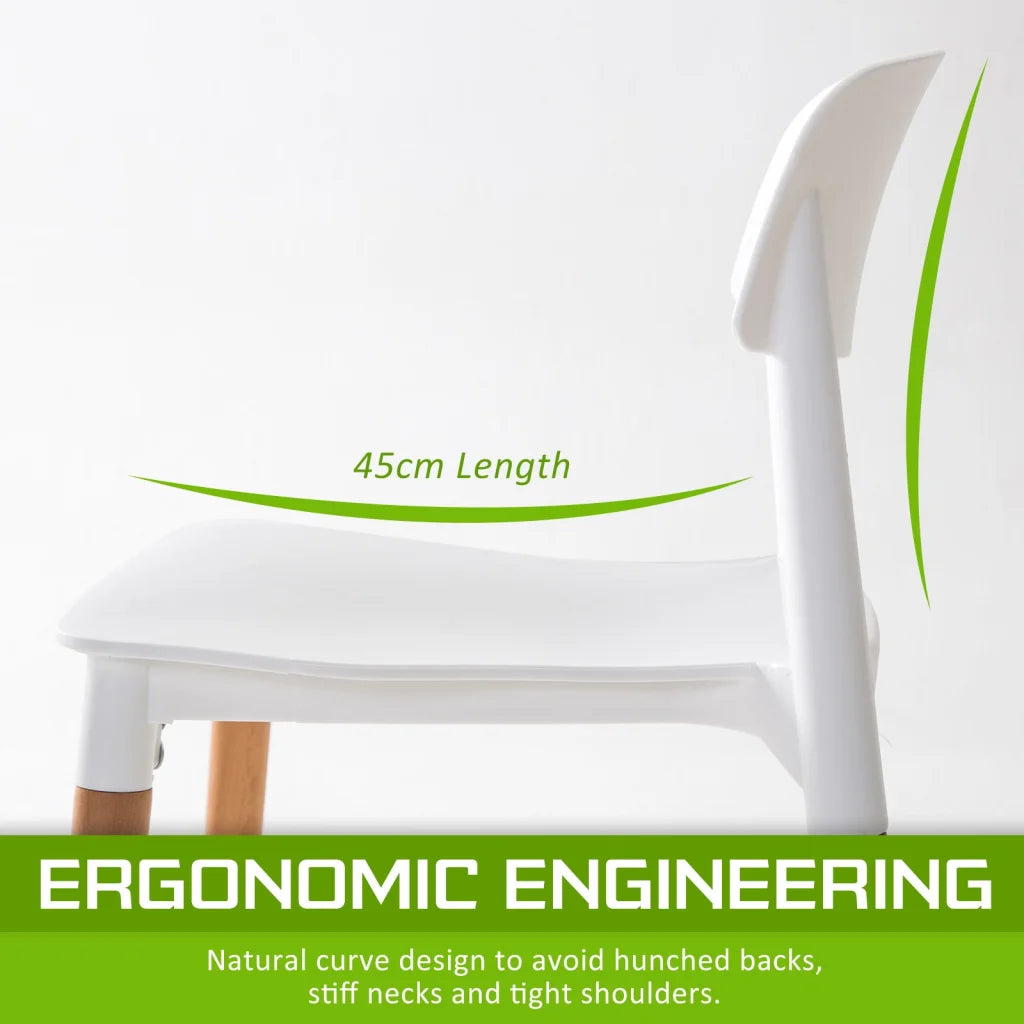 Retro Belloch Stackable Dining Cafe Chair Set of 4 - White