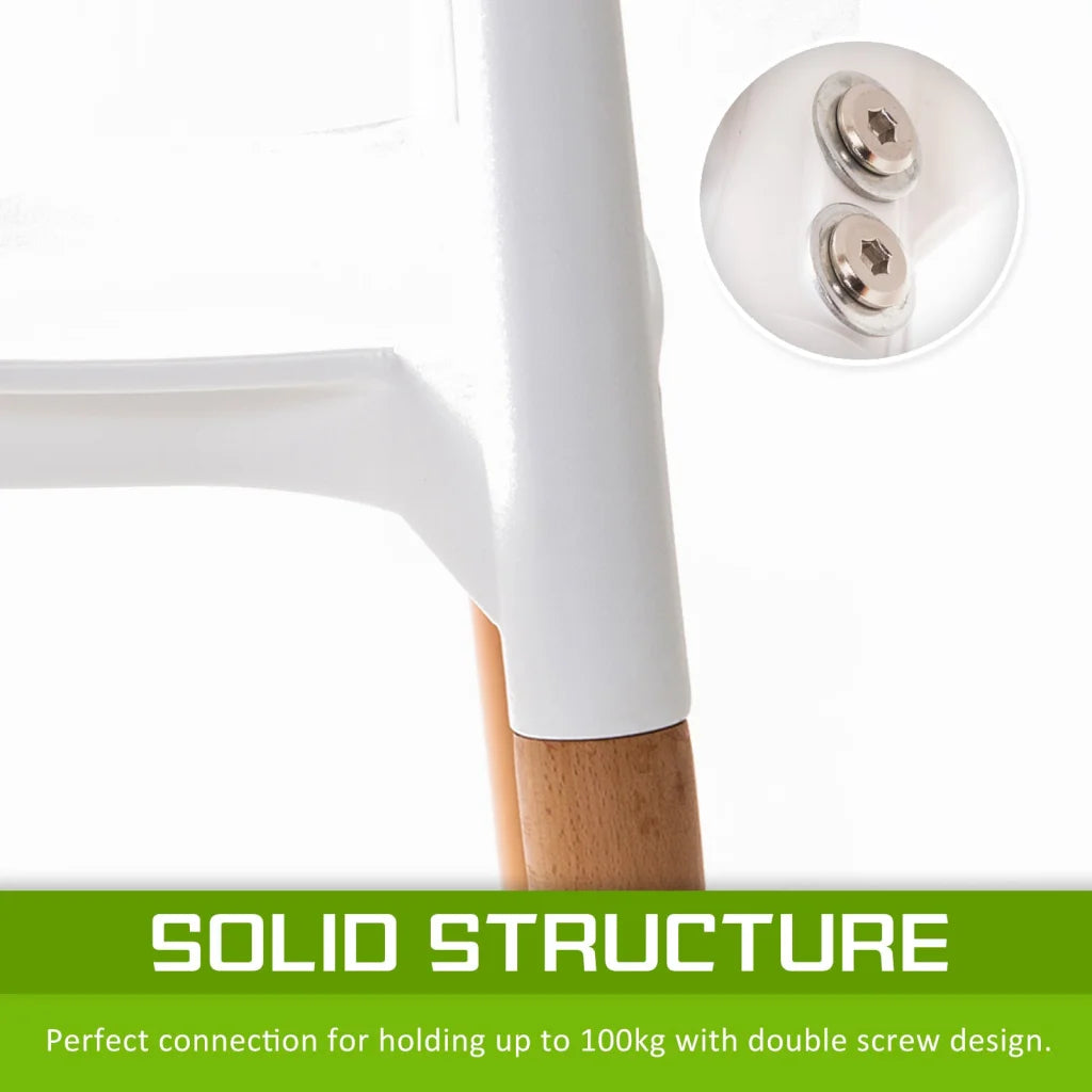 Retro Belloch Stackable Dining Cafe Chair Set of 4 - White