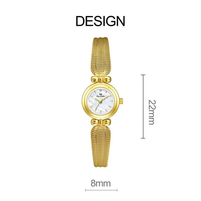 Retro Butterfly Mesh Watch for Women - 22mm Stainless Steel