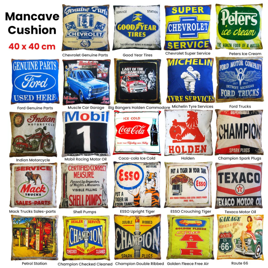 Retro Cushion Australian Mancave Chevrolet Super Service