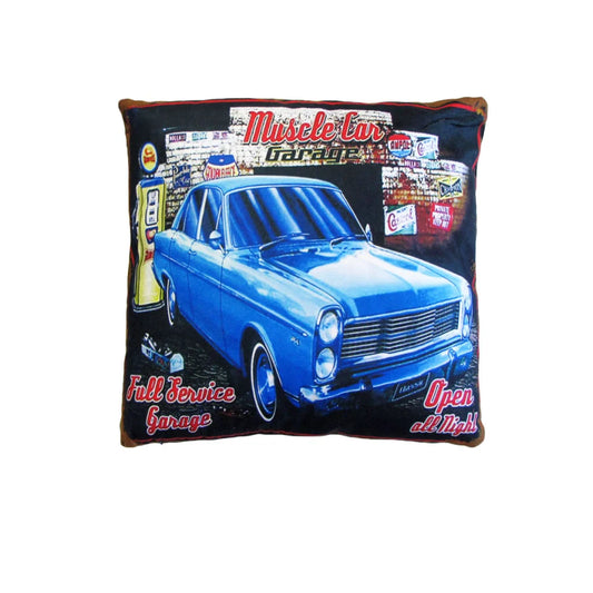 Retro Cushion Australian Mancave Muscle Car Garage 40x40cm