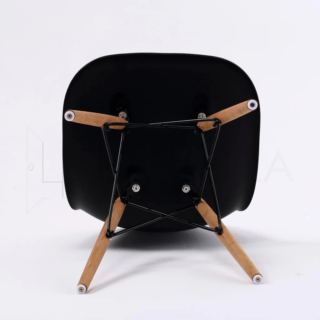 Retro Dining Cafe Chair DSW PP Black - 4 Set