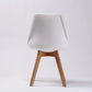 Retro Dining Cafe Chair Padded Seat Set of 4 - White