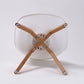 Retro Dining Cafe Chair Padded Seat Set of 4 - White