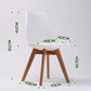 Retro Dining Cafe Chair Padded Seat Set of 4 - White