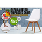 Retro Dining Cafe Chair Padded Seat Set of 4
