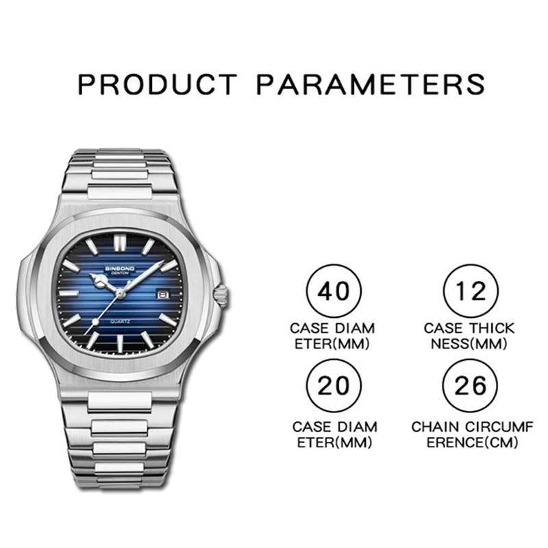 Retro Luminous Square Men Quartz Watch - 30m Waterproof