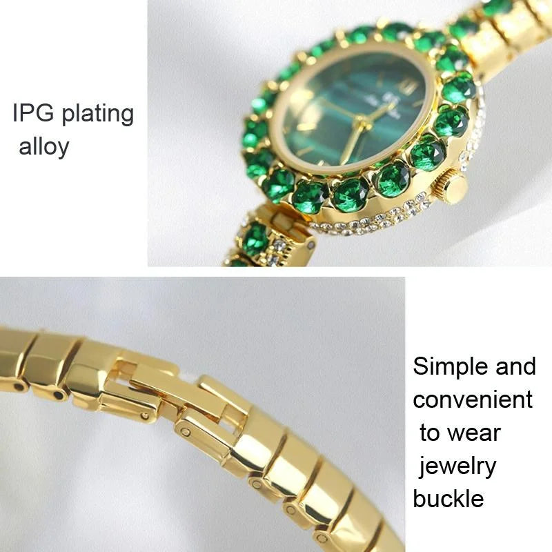 Retro Malachite Texture Watch for Women - Small and Elegant
