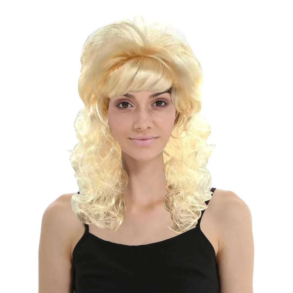 RETRO WIG Curly Long Hair Disco Punk Rock Party Costume 60s